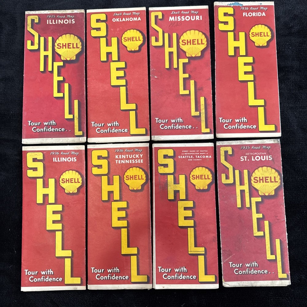 40+ VINTAGE SHELL ROAD MAPS Some 1930’s