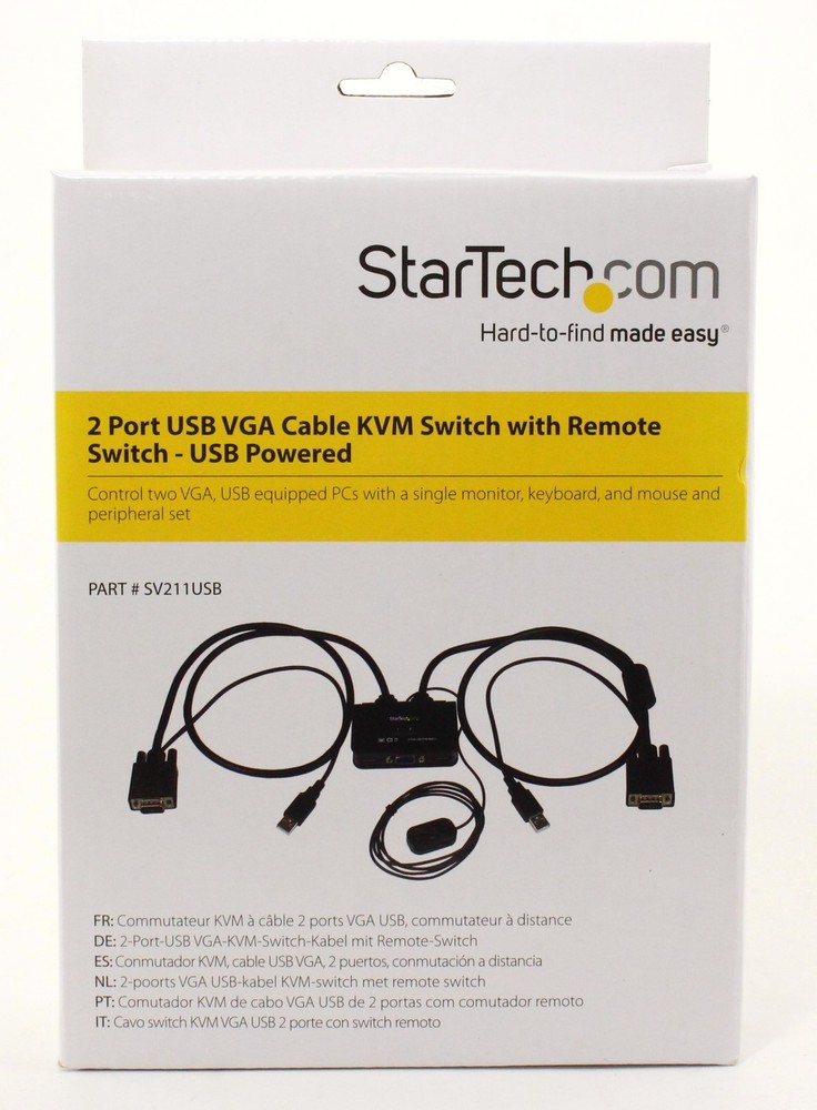 Startech 2 Port USB VGA KVM Cable with Remote Switch