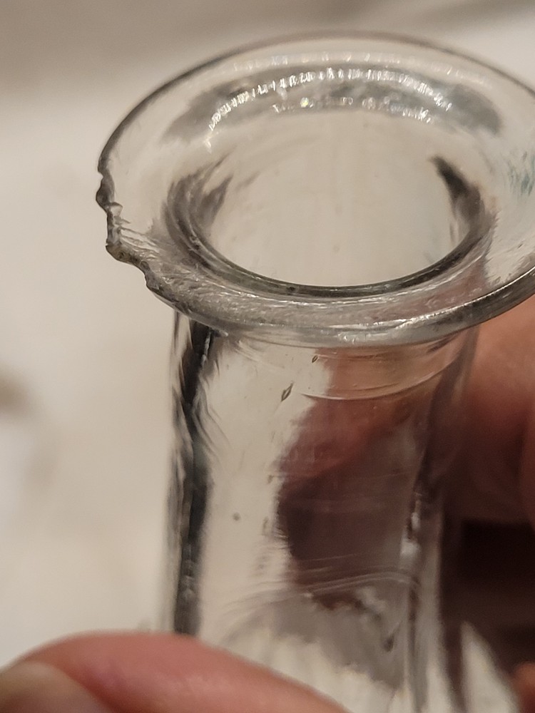 Small Rolled Lip Pontiled Ribbed Decanter Nice