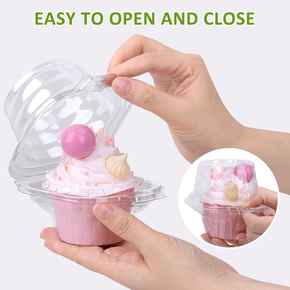 Cupcake Boxes Individual Cupcake Containers, 50 Packs Regular Single Cupcake ...