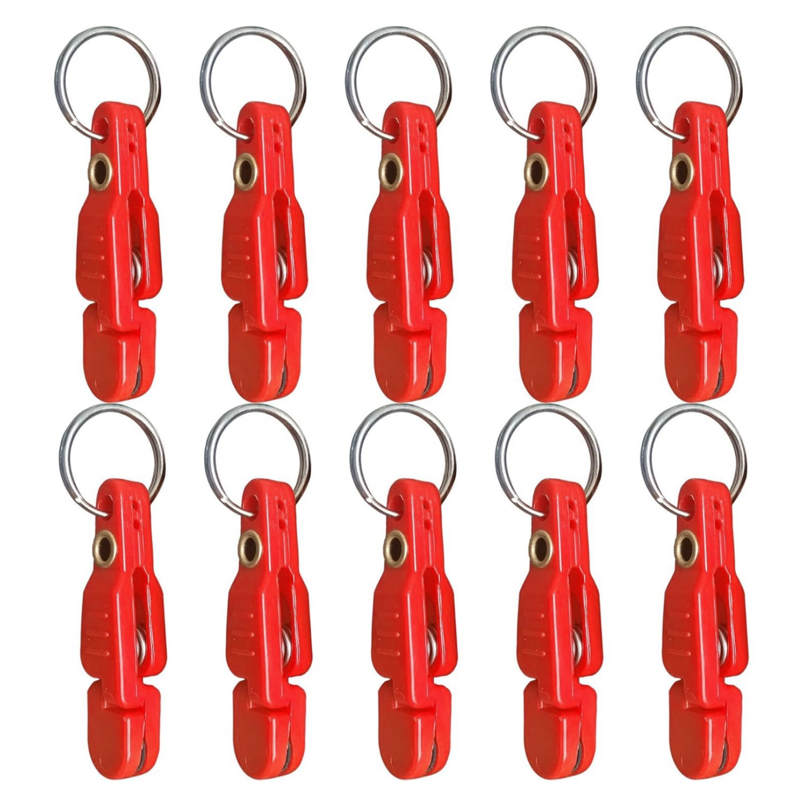 10pcs Red Quick-Release Clips For Fishing Line In Seawater And Freshwater