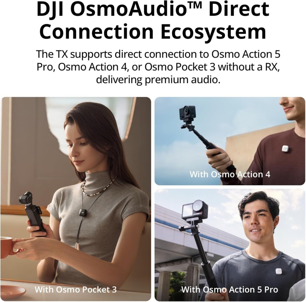 DJI Mic Mini (1 TX + 1 RX) Wireless Lavalier Microphone [iPhone/Camera/Android]