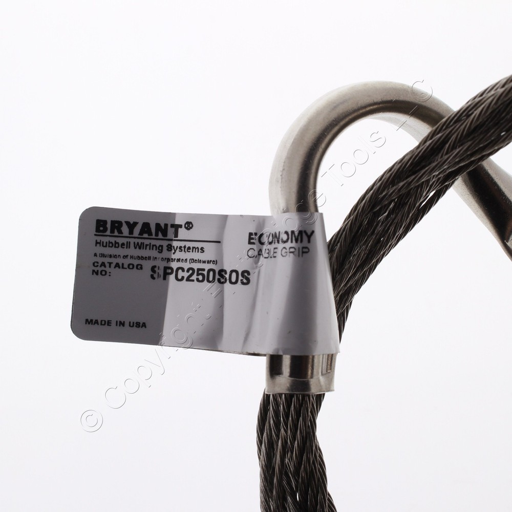 Bryant Stainless Cable Support Grip 2.50-2.99" Closed Mesh Offset Eye SPC250SOS