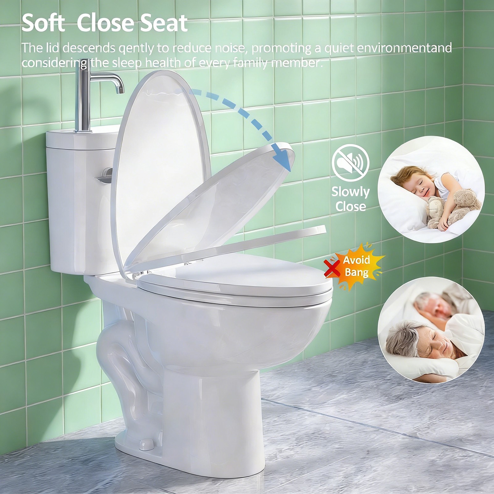 Two Piece Toilet with Sink 2 in 1 Toilet Bowl with Faucet 1.28 GPF Single Flush
