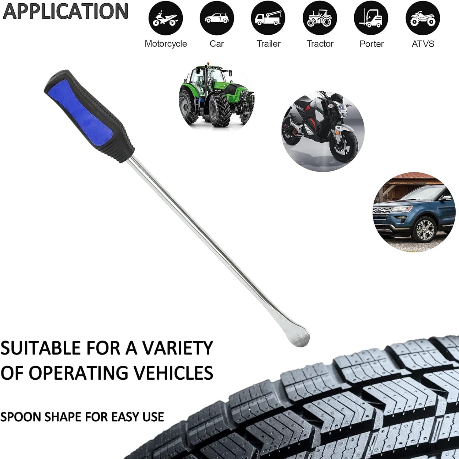 14.5in Steel Tire Spoons Tire Changing Kit for Motorcycle Dirt Bike Lawn Tractor