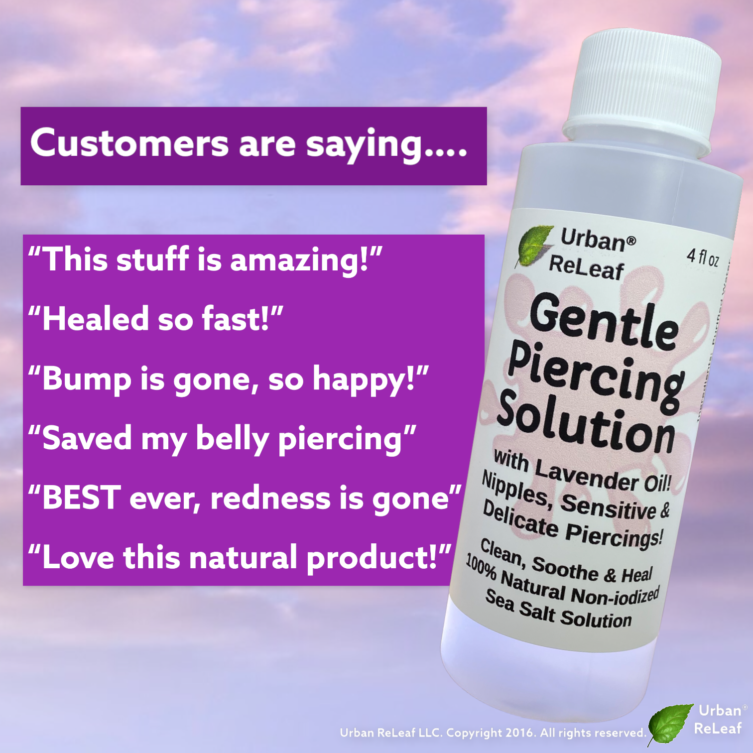 Urban ReLeaf Gentle Piercing Solution! Nipples Aftercare Private Sensitive Spots