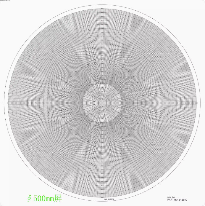 1PC Optical Comparator Chart For Profile Projector Overlay Chart 512500 NO.20