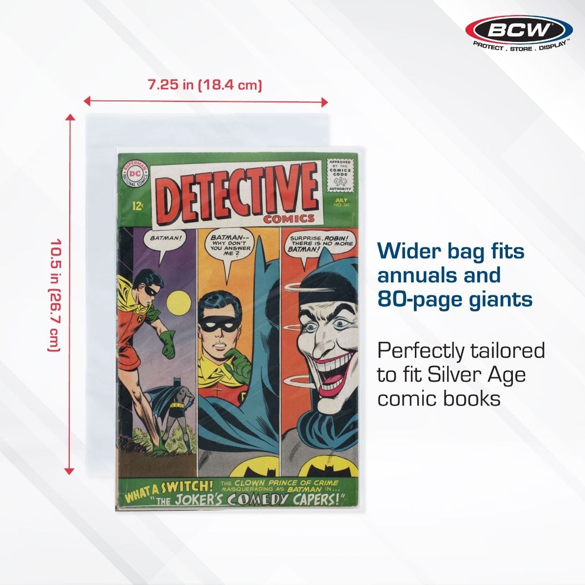 50 - BCW Silver Thick Resealable 2MIL Poly Comic Book Bags & Backing Boards