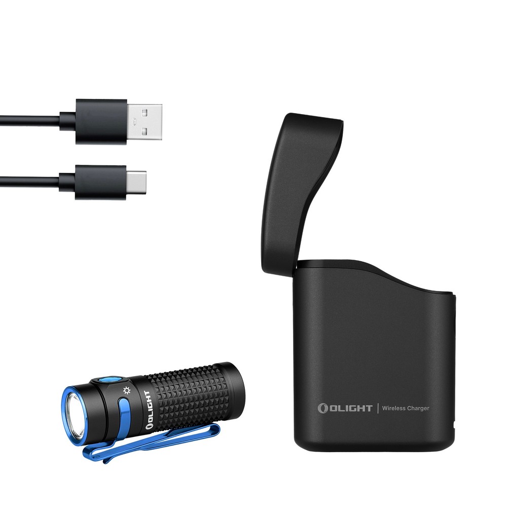 Olight Baton 4 Premium Rechargeable EDC Flashlight with Wireless Charging Case