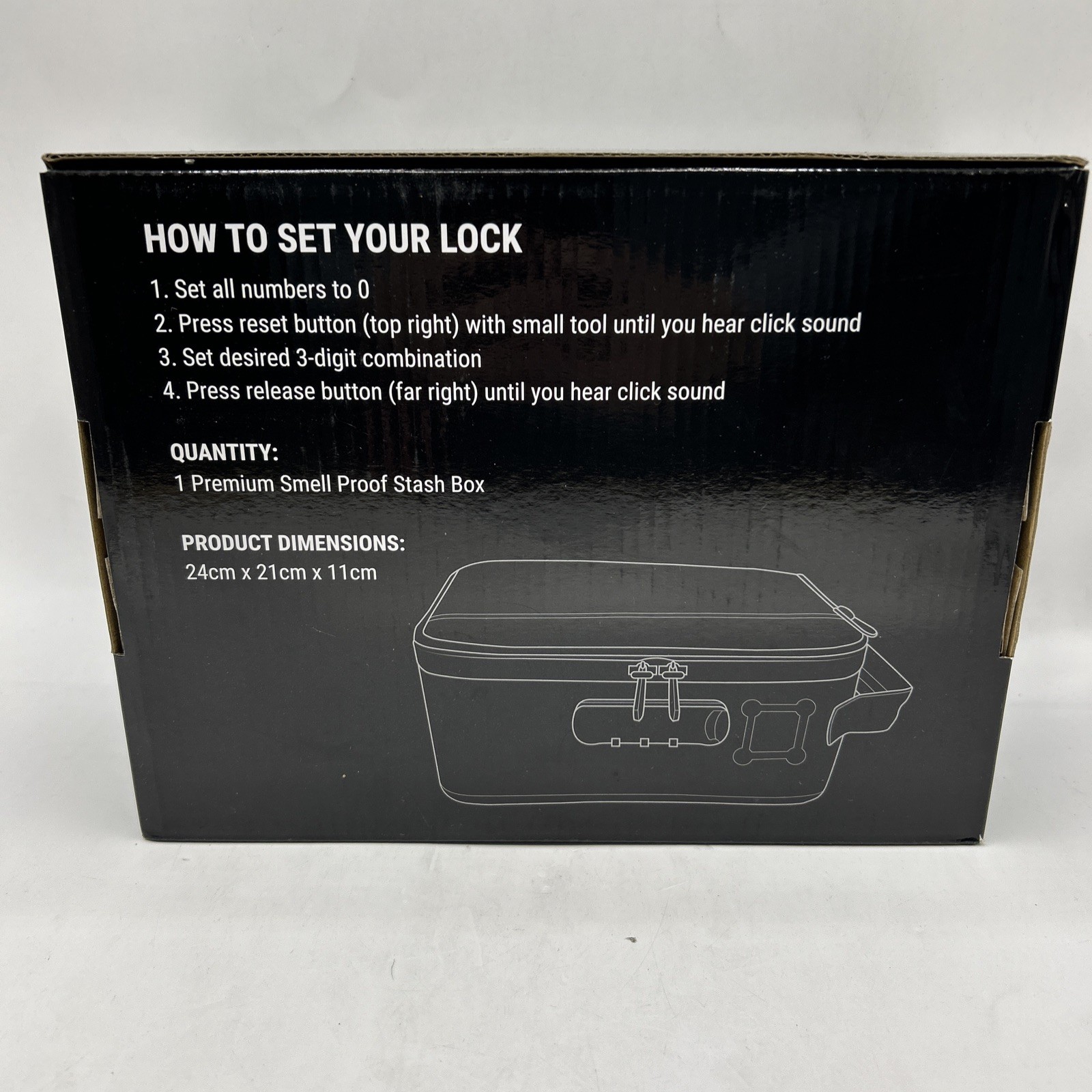 BLACKBOX Smell Proof Stash Box BY Kulbi. Lockable Storage Container Compartments