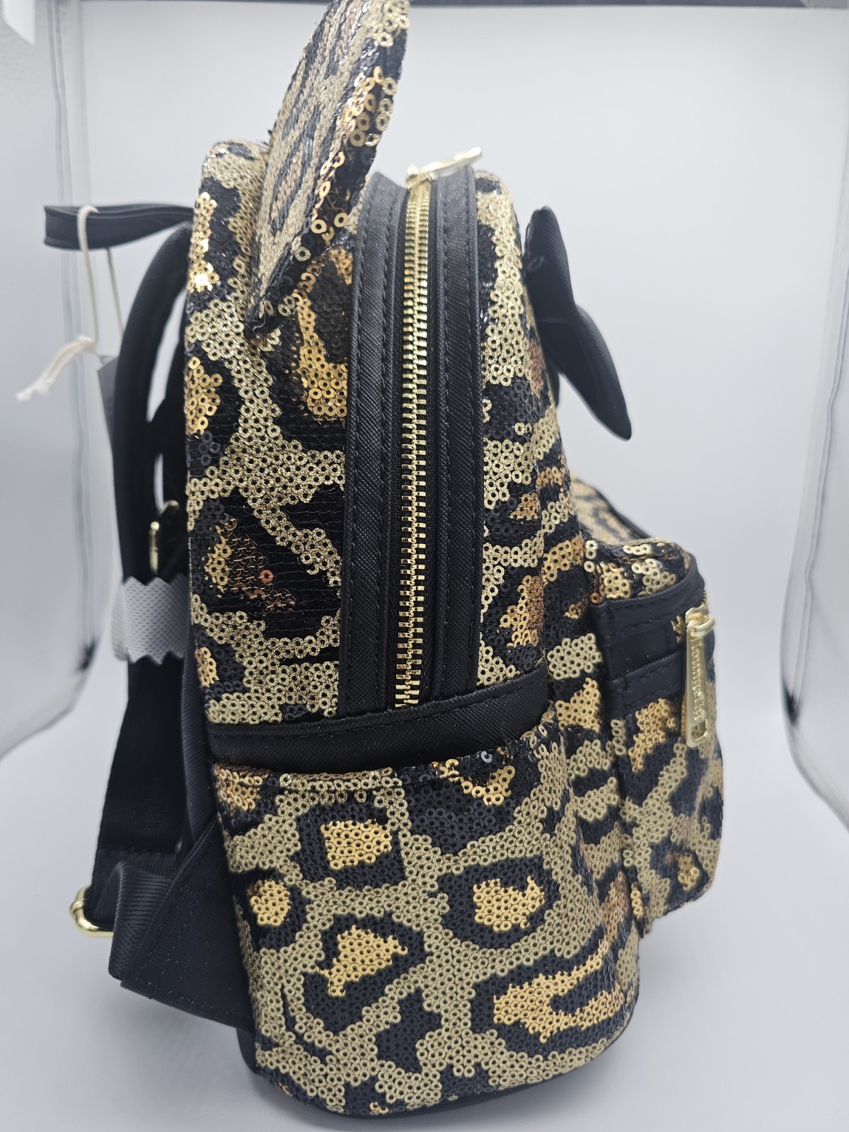 Disney Parks Loungefly Animal Print Leopard Sequin Mini Backpack New With Tag