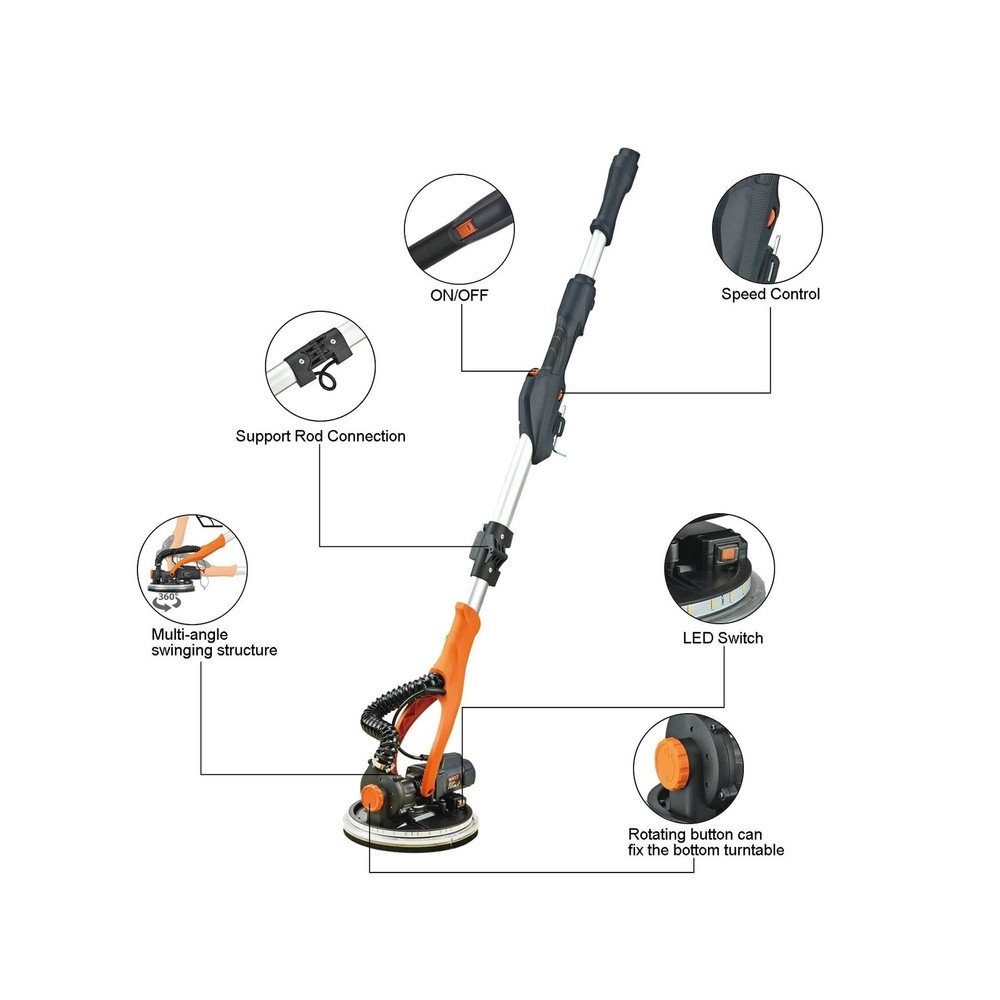 MAXXT Drywall Sander with Vacuum Dust Collection, Popcorn Ceiling Removal Too...