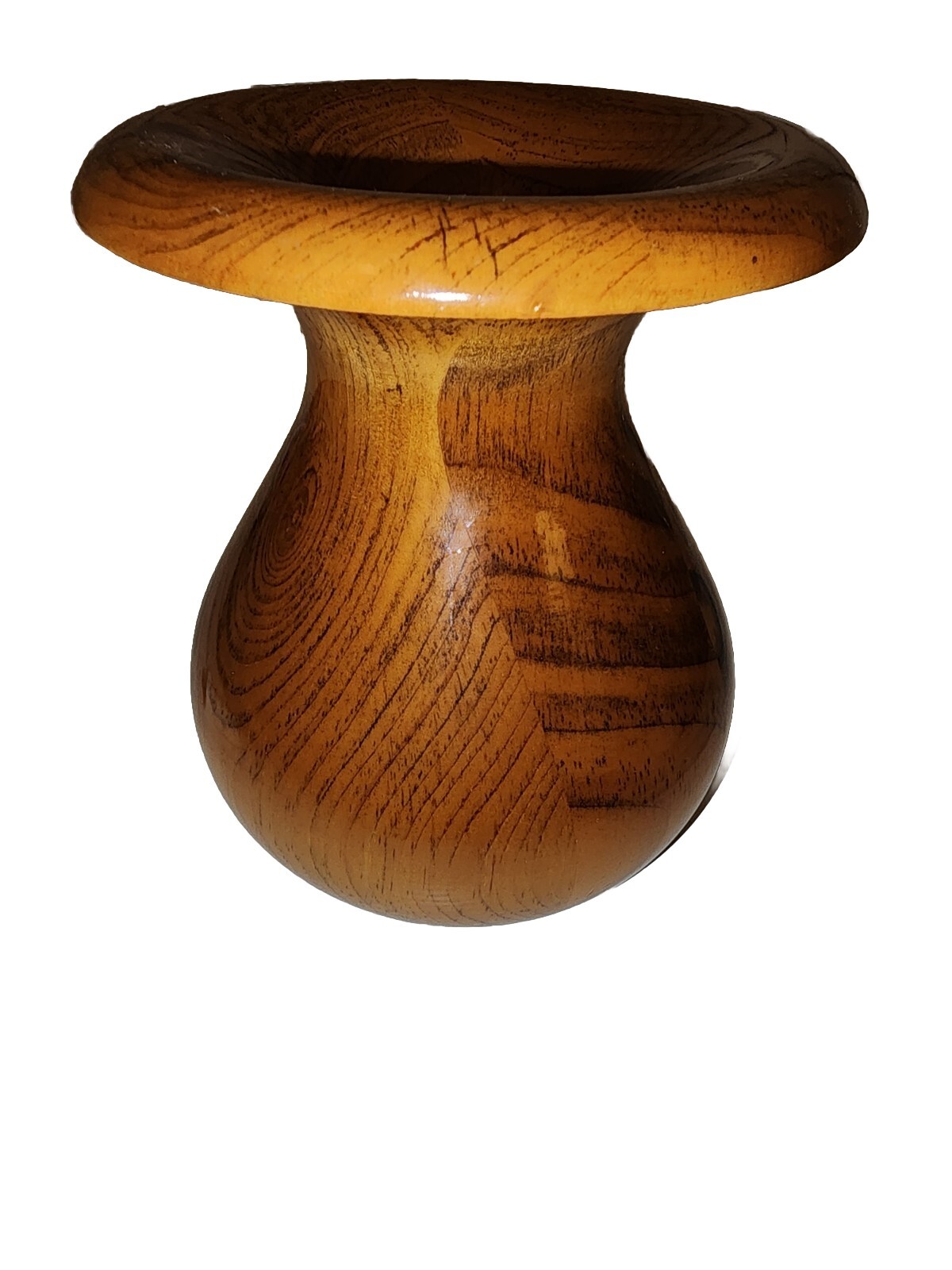 Beautiful Vintage MCM Wooden Vase And Bowls. (Set Of 3)