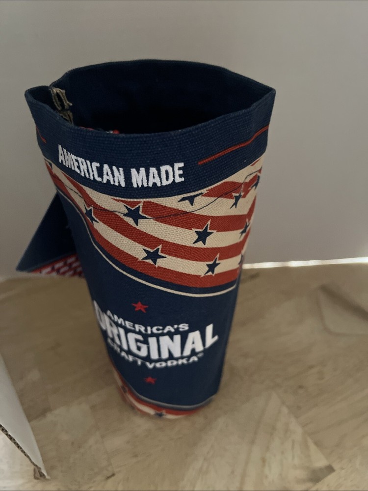 Tito’s Handmade Vodka Austin Texas Canvas Bottle Bag Drawstring Top Flat Bottom