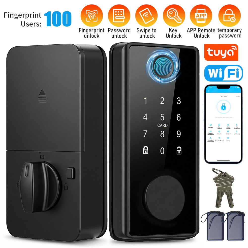 Smart Door Lock, Biometric Keyless Entry Door Lock, With Application