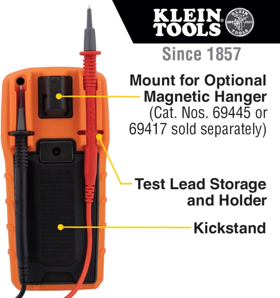 MM420 Digital Multimeter, Auto-Ranging TRMS Multimeter, 600V AC/DC Voltage, 10A