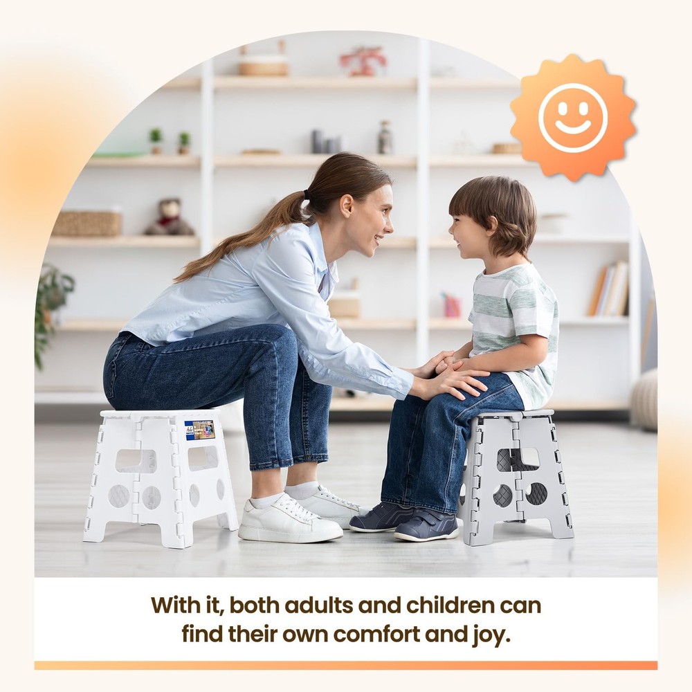 Folding Step Stool Foldable Stool 13 inch Plastic Stools for Kids and Adults ...