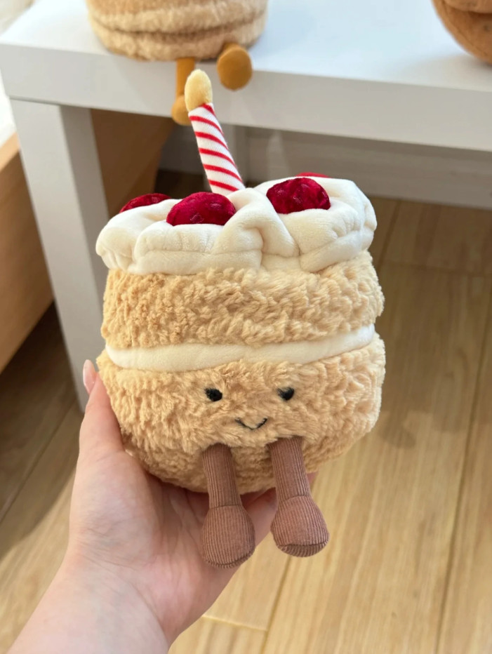 Jellycat Birthday Cake Plush Toy Amuseables Cute Soft Stuffed Toy with Dust Bag
