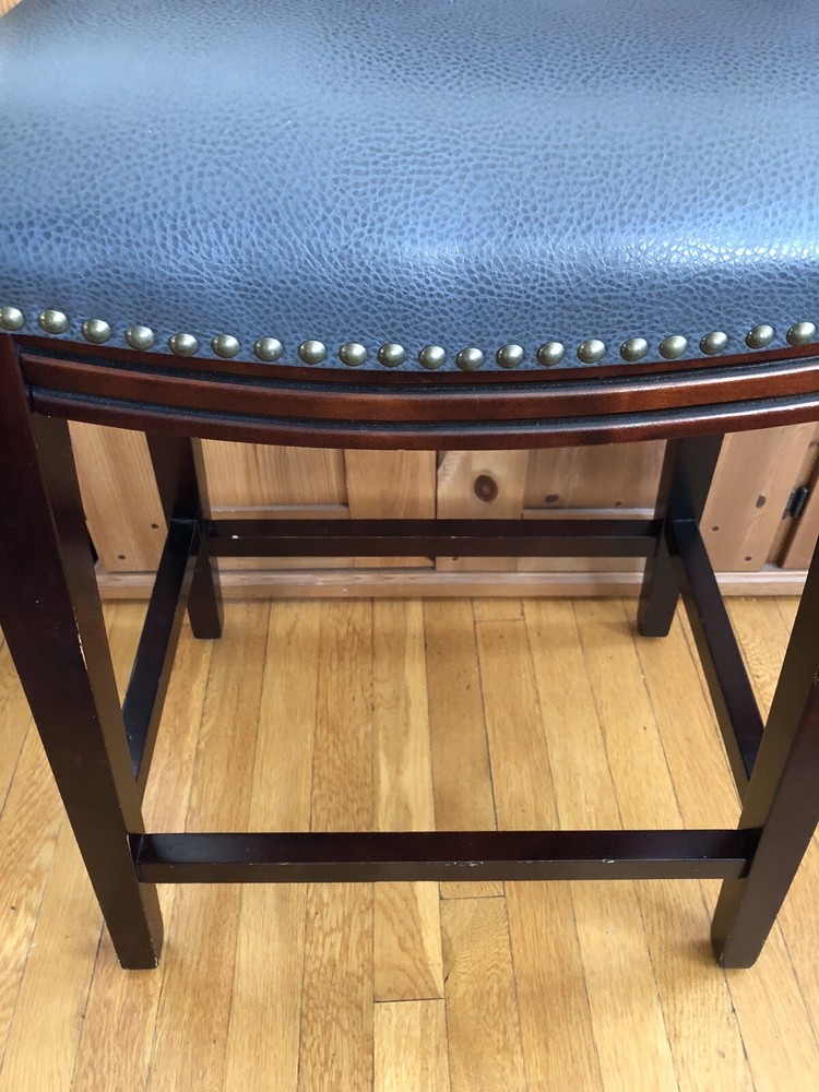 Grey Faux Leather Bar Pub Stool