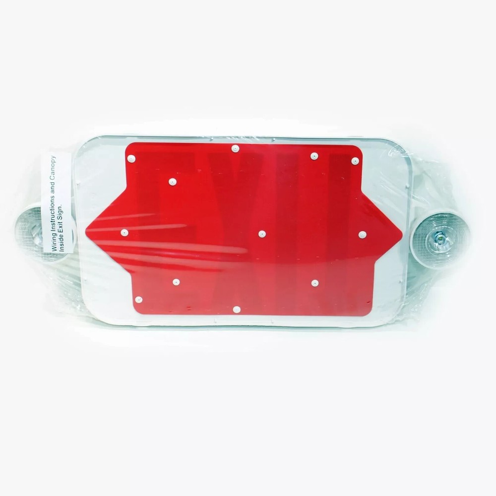 LIT-PaTH LED Combo Emergency EXIT Sign 2 Adjustable Head Lights Back Up Battery