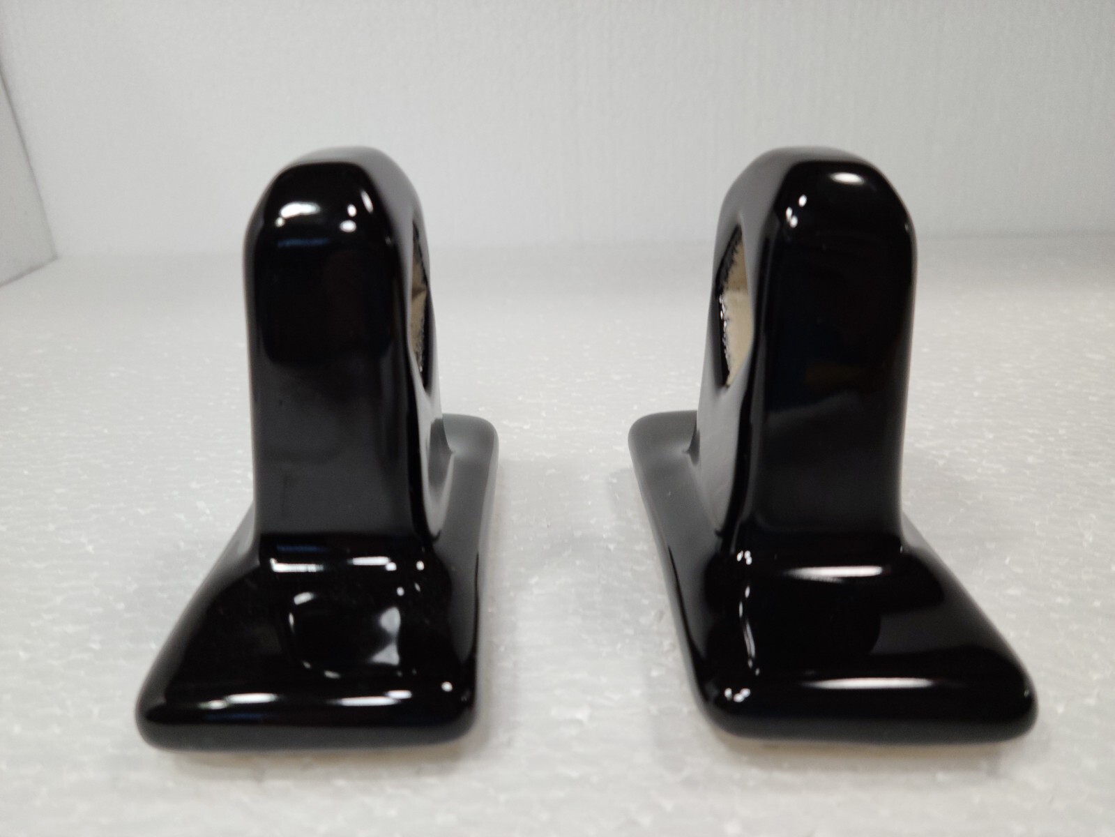 Black Ceramic Towel Bar Rod Rack Post Holder Brackets Tile In Mid Century Modern