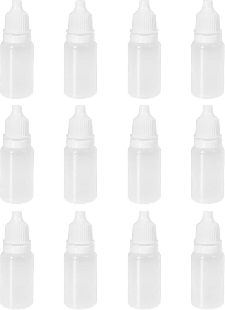 12pcs Eye Dropper Bottles, 10ml Plastic Squeezable Dropper Bottles, Eye Liquid E