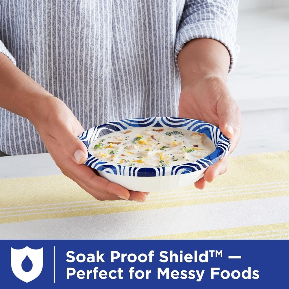 56 Count 20 Oz Compostable Paper Bowls - Microwave Safe & Soak Proof Shield