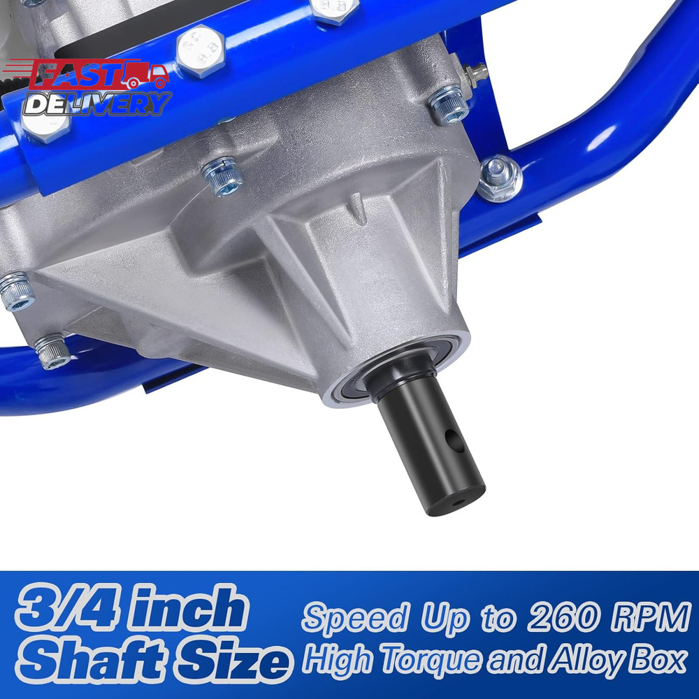 BILT HARD Post Hole Digger Gas Powered, 52Cc 2.4 HP 2 Stroke Engine Earth Auger
