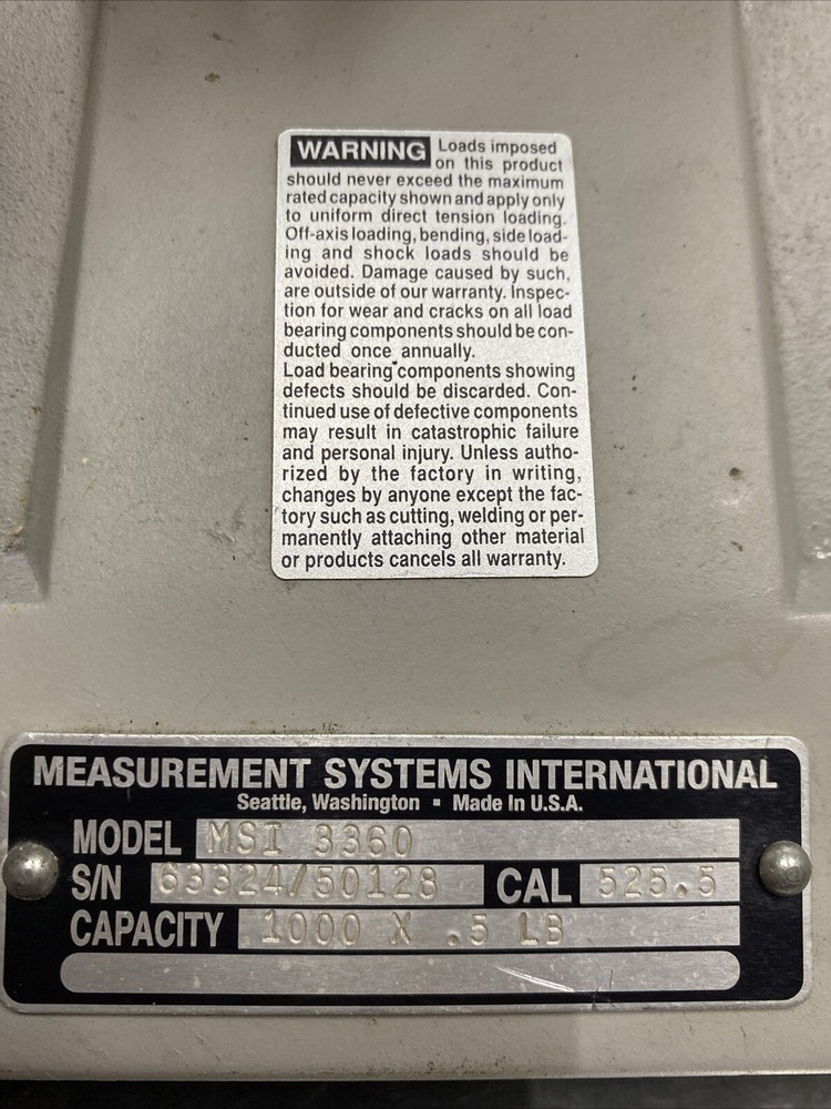 Measurement Systems International Challenger 2 Digital Crane Scale MSI-3360