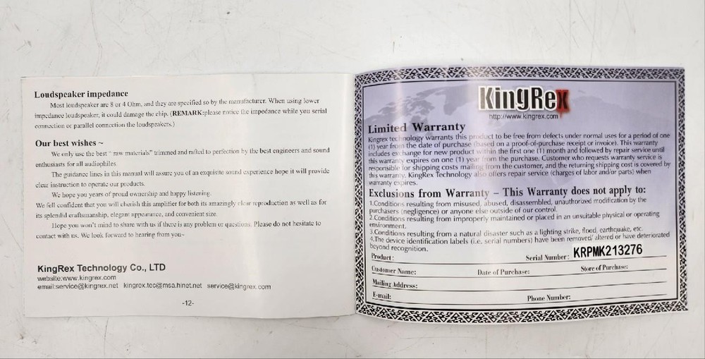 KingRex Technology Co. T20/T20/PSU User Manual