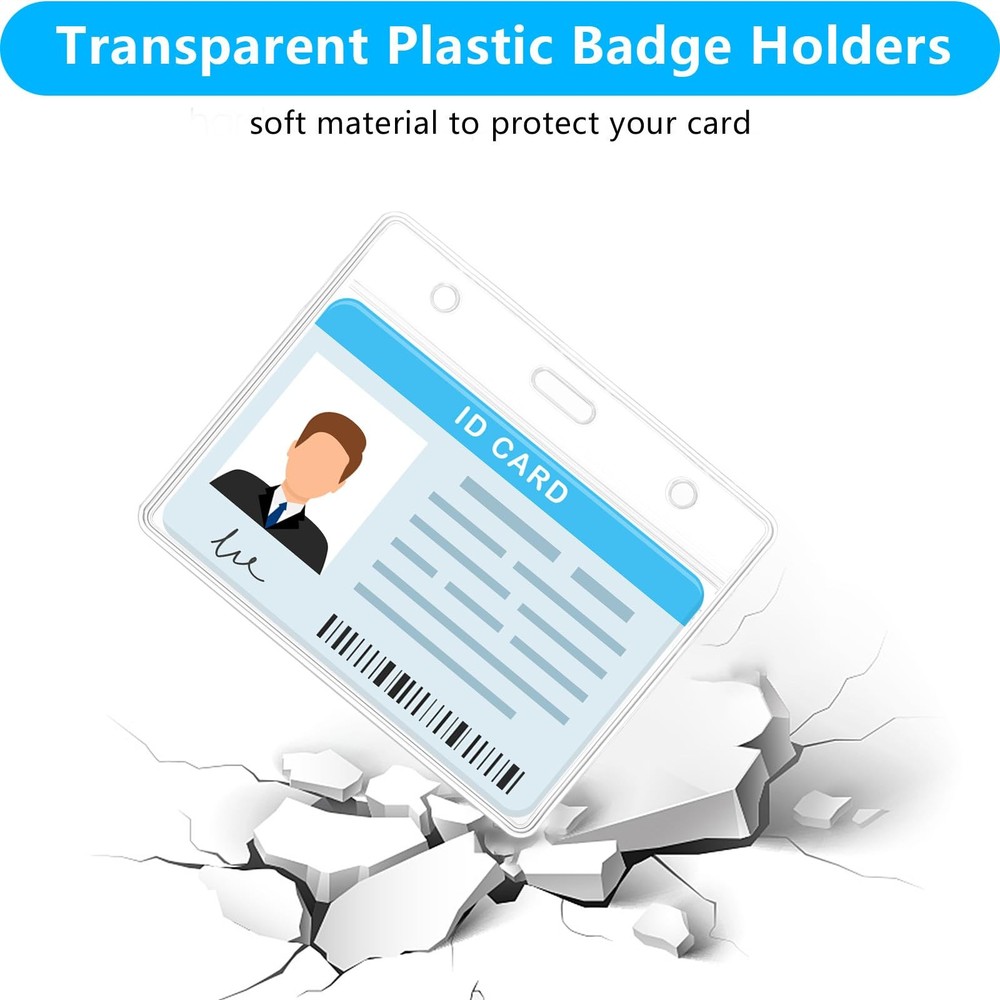 TIESOME 2Pack Soft Plastic Badge Holders with Retractable Horizontal