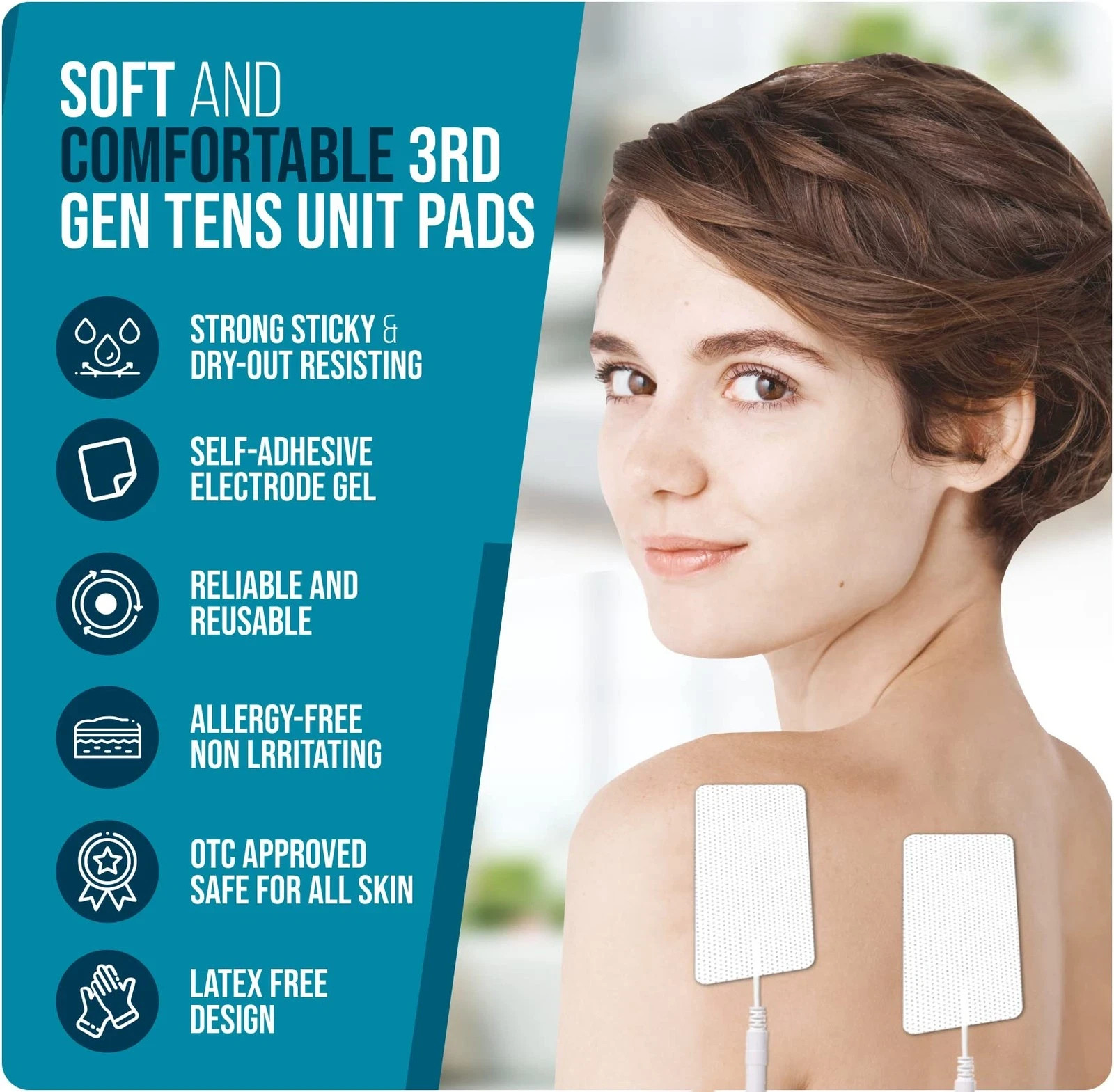 TENS Unit 2x4 Electrode Pads EMS Massage Pain Relief Muscle Stimulator 7000 3000