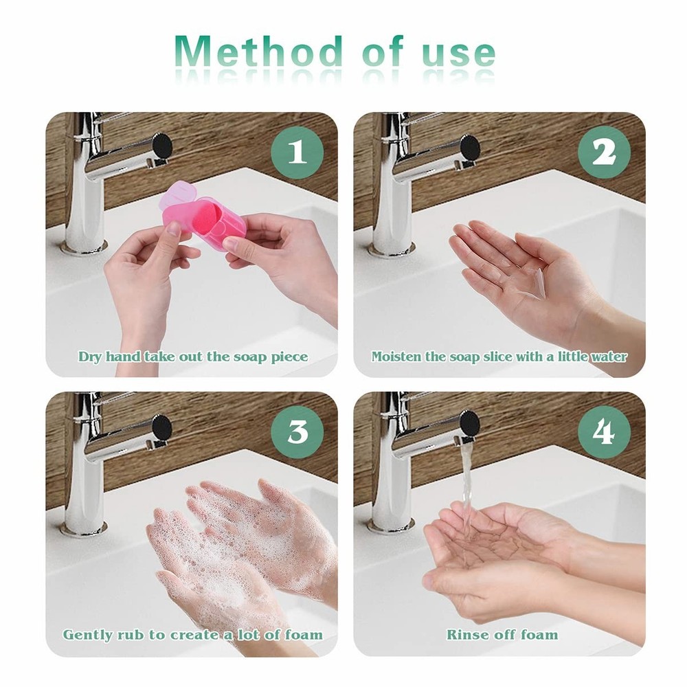 Bamsod 12 Boxes (240 Sheets) Mini Hand Soap Sheets Soap Paper Sheets Portable...
