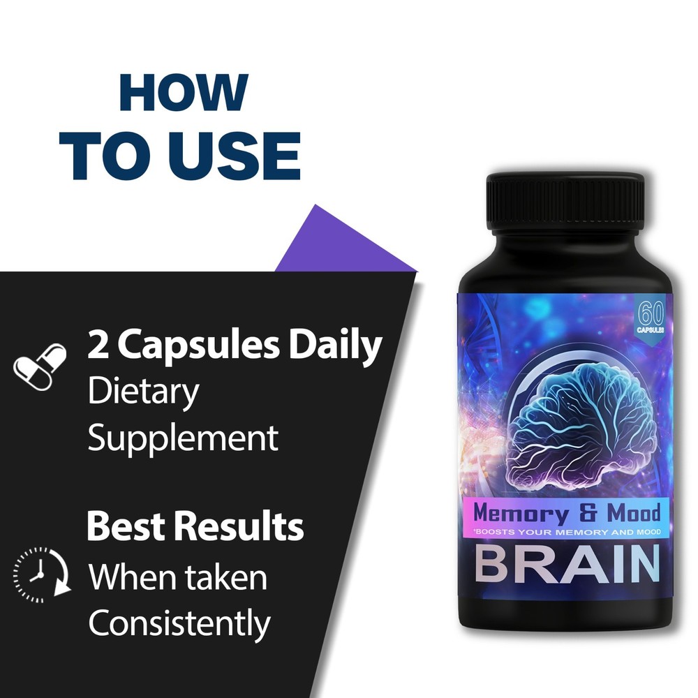 ( 3 Pack ) Brain Memory and Mood Support Supplement Pills Advanced Formula