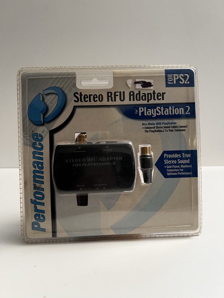 Performance Stereo RFU Adapter/Modulator For PlayStation 2 PS2 Black NEW