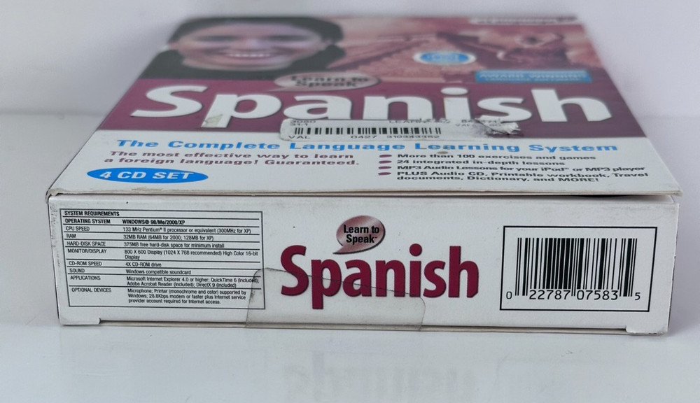 eLanguage Learn to Speak Spanish Language Software 4 CD Set PC Windows