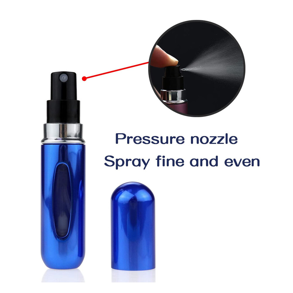 5PCS 8ML Mini Refillable Perfume Atomizer Bottle Travel Portable Spray Pump Case