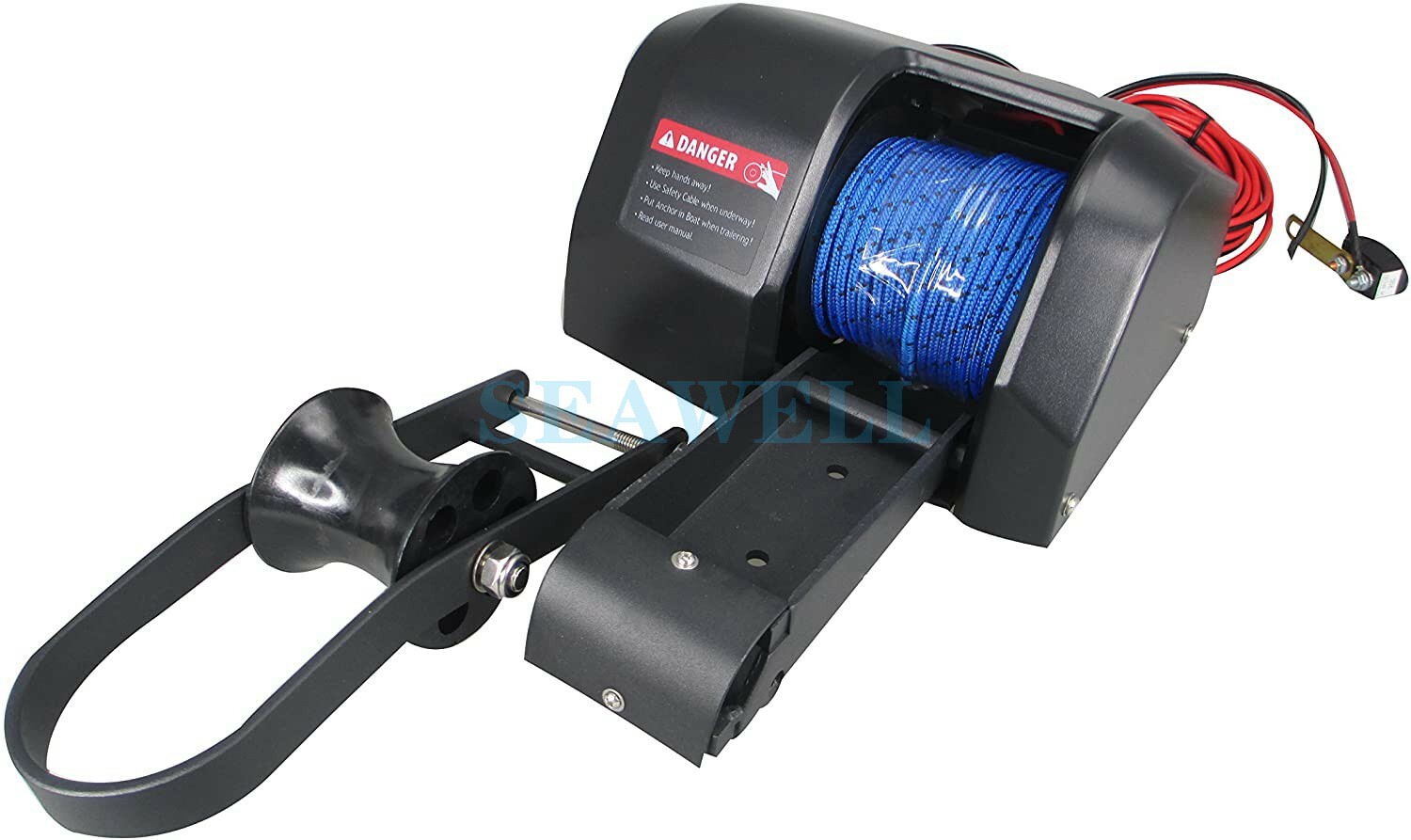 35 LBs Boat Saltwater Electric Anchor Winch With Wireless Remote Control black