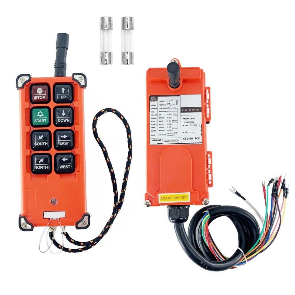 NEW 100M Transmitter+Receiver 12-72V Wireless  Remote Control For Hoist Crane