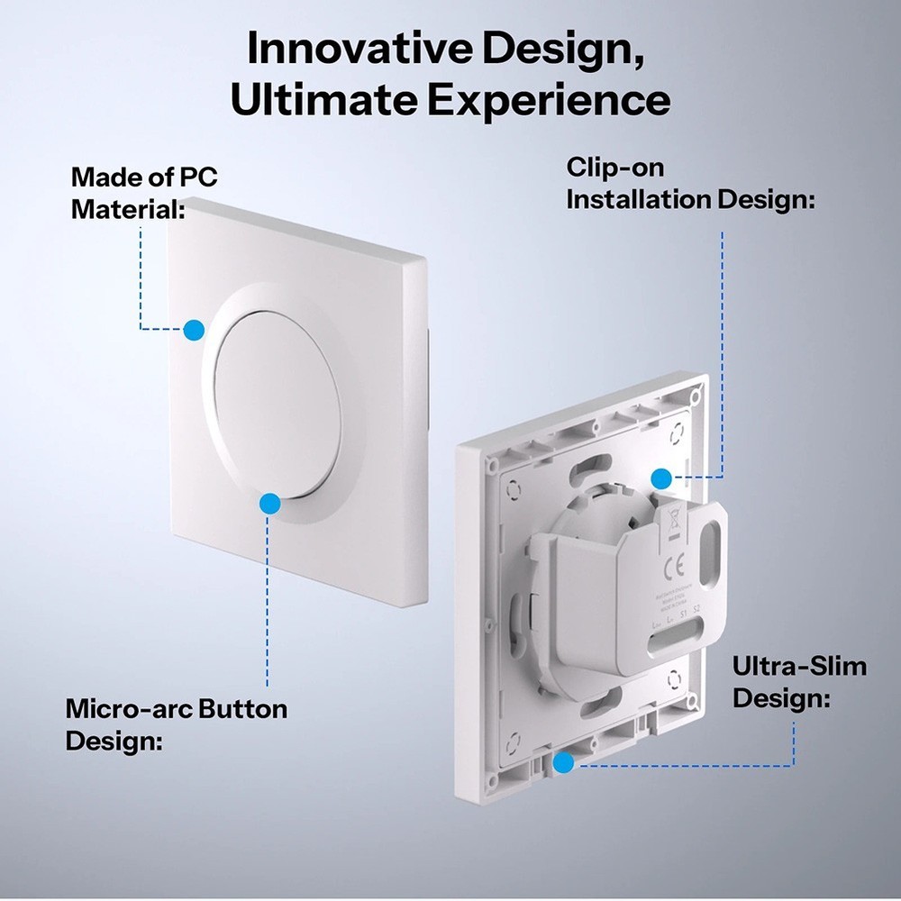 Wall Switch Housing for E1GSL Smart Switches Compatible with FORZBMINIL2 Module