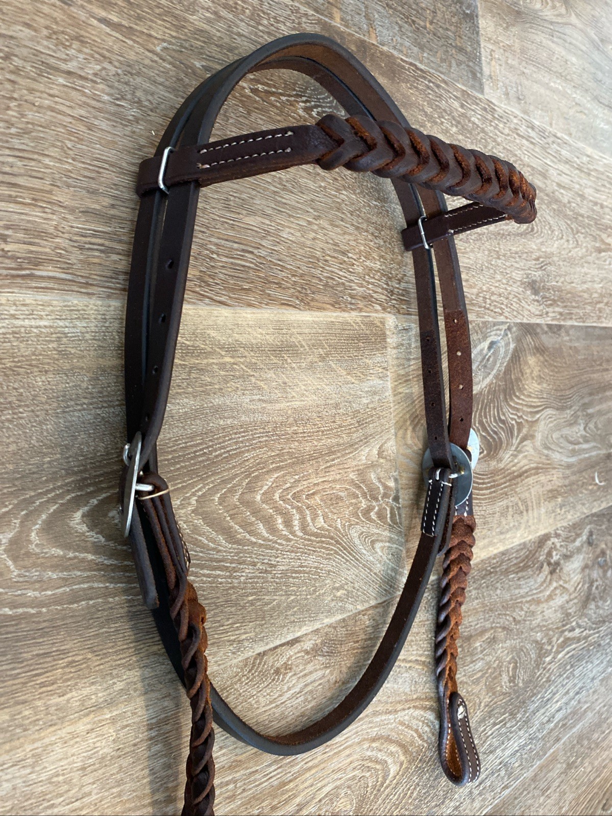 Braided Browband Headstall, Dark Oil