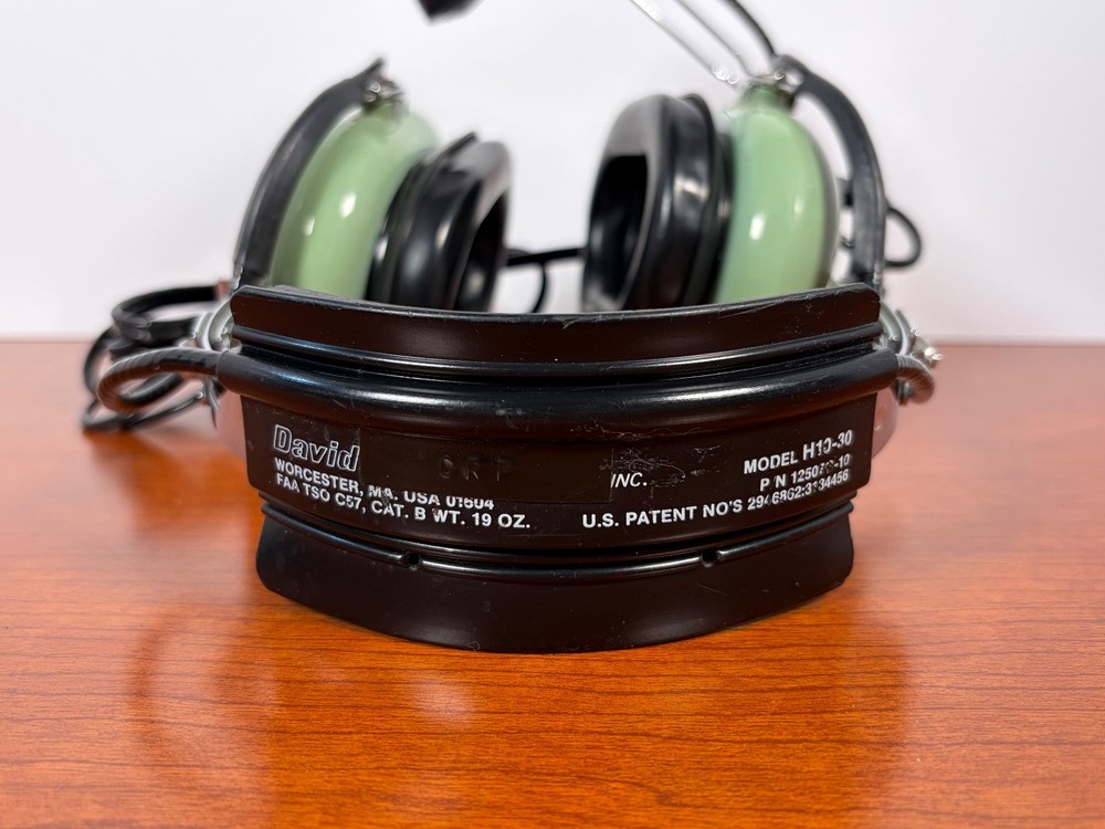 David Clark H10-30 Aviation Headset Dual Plug With Microphone Untested