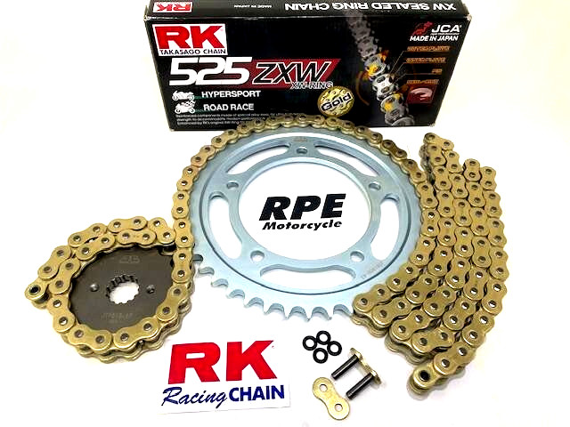 2002-2012 SUZUKI DL1000 V-STROM RK 525 ZXW GOLD RACING CHAIN AND SPROCKETS KIT