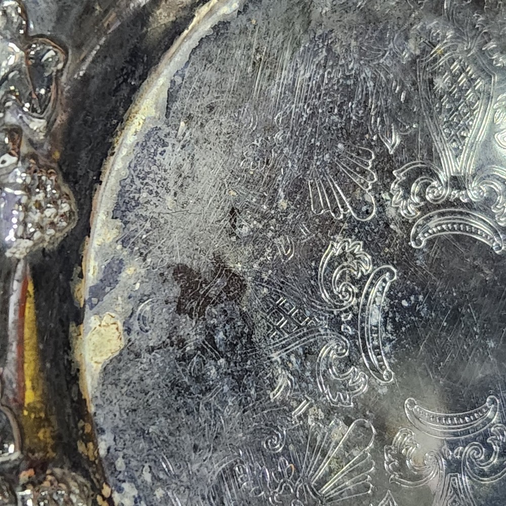 Two Small Silver Plated Trinket/ Dishes Grape Pattern Hong Kong