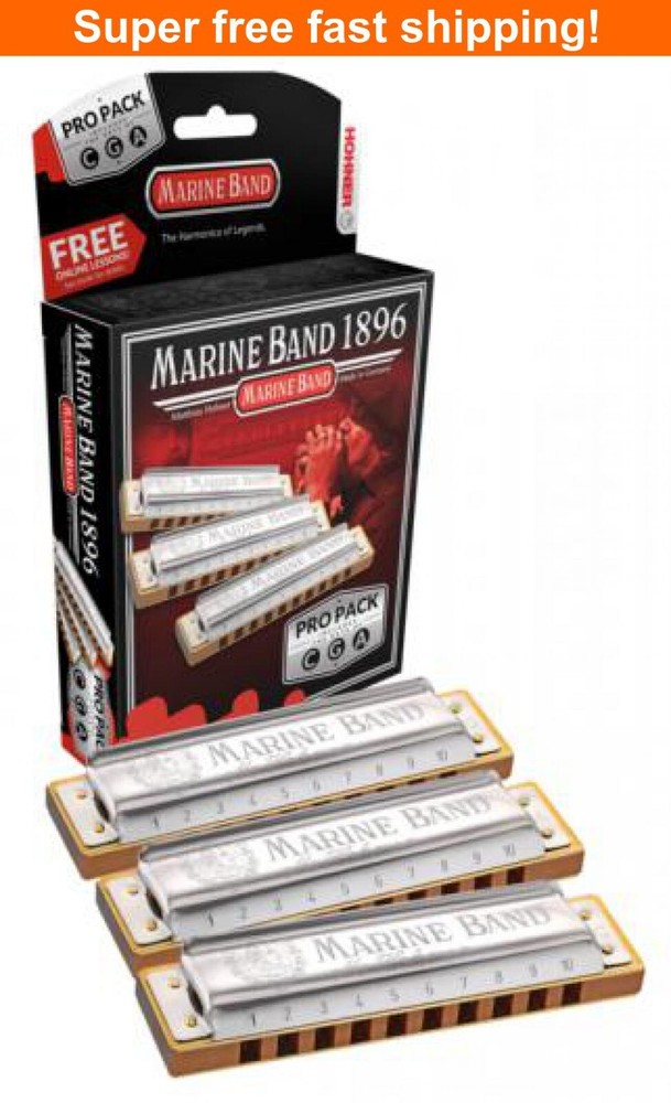 Hohner Marine Band 1896 Pro Pack 3-piece Harmonica Set-NEW