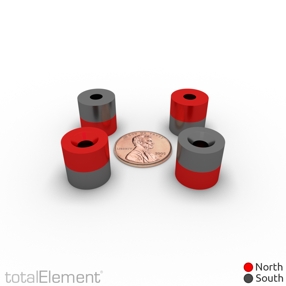 1/2 x 1/2 Inch Neodymium Rare Earth Countersunk Ring Magnets N42 (8 Pack)