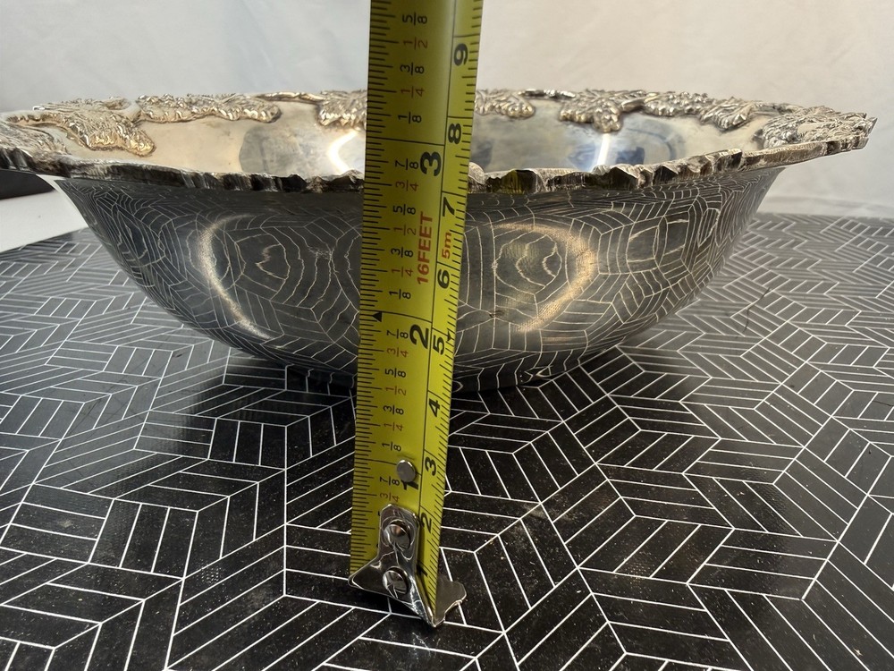Vintage Silver Tone Grapevine Bowl - NOT SILVER -