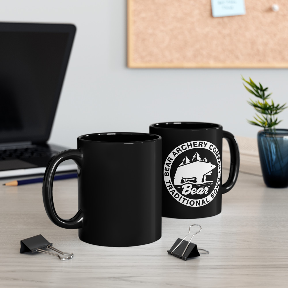 Bear Archery Logo 11oz Coffee Tea Black Mug