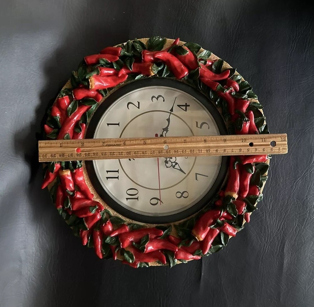 KMC Vintage Quartz wall clock red chili peppers works !