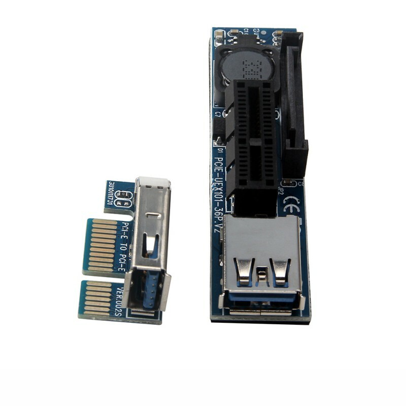 Mini Extender Cable 4pin PCI-E PCI Express Extension1X Riser Card Power USB 60cm